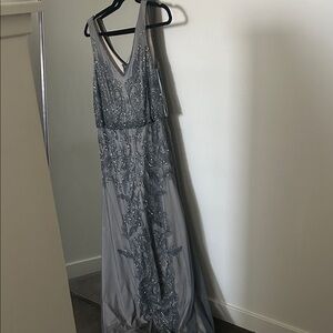 Elegant Gray BHLDN Adrianna Papell Gown
